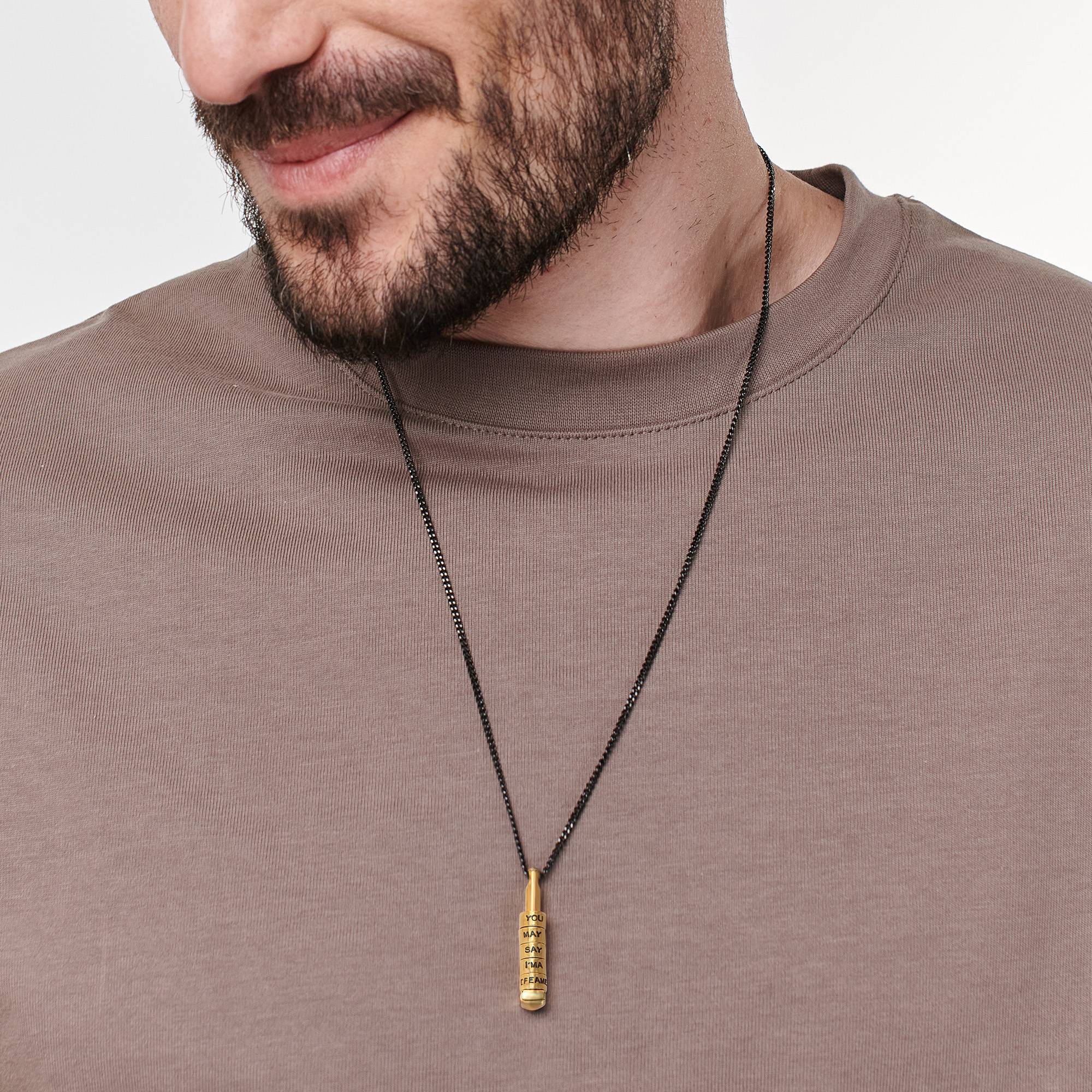 Stackable 3D Bar Necklace for Men in 18K Gold Vermeil-3 product photo