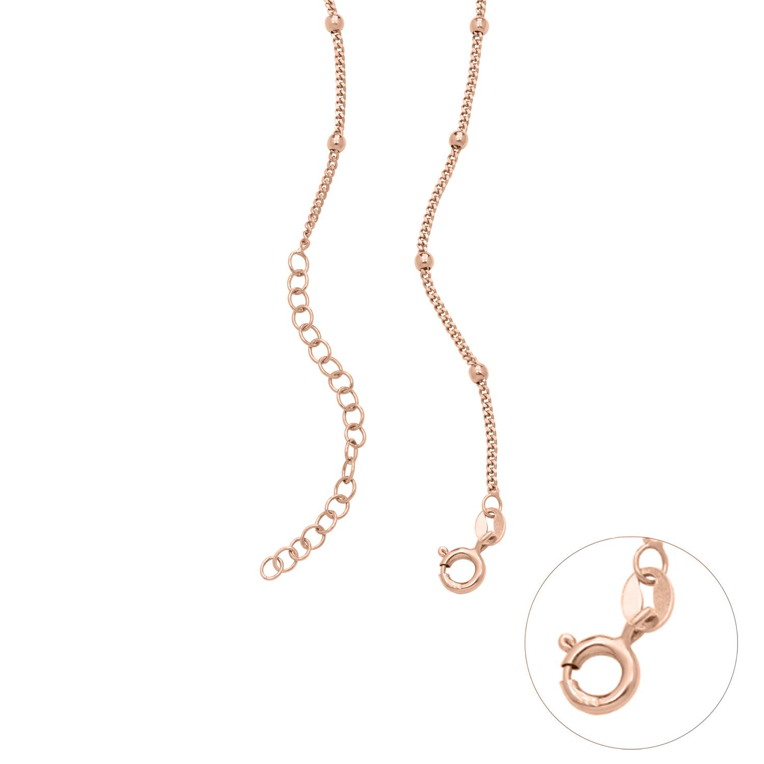 Engraved Compass Necklace With Semi-Precious Stone in 18K Rose Gold Plating-1 product photo