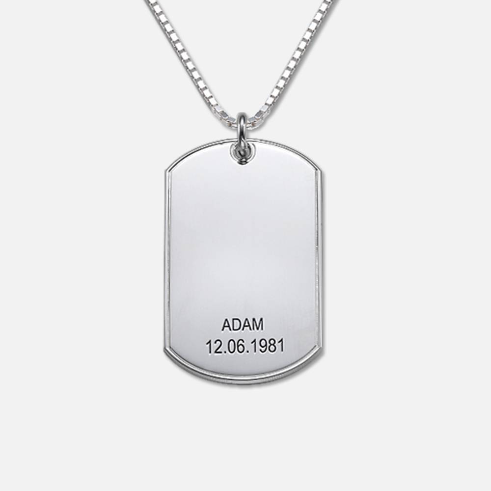 Personalized Silver Dog Tag Necklace-1 product photo