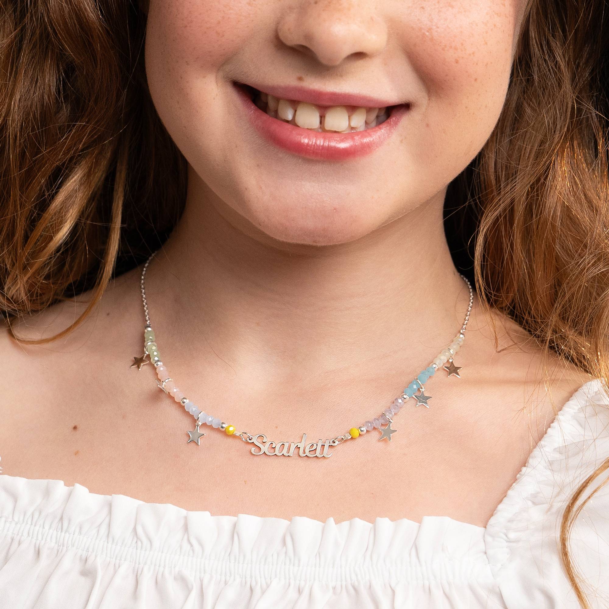 Superstar Girls Name Necklace in Silver Plated Brass-1 product photo