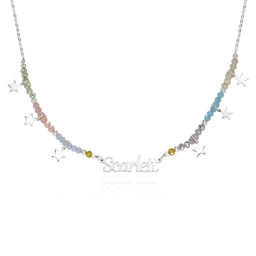 Superstar Girls Name Necklace in Silver Plated Brass-1 product photo