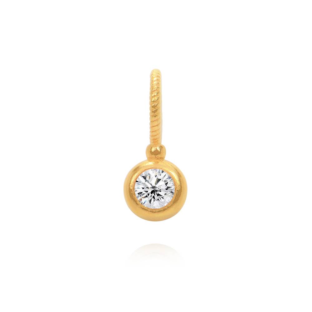 Charming Heart Necklace with Engraved Beads & Diamond in Gold Plating-1 product photo