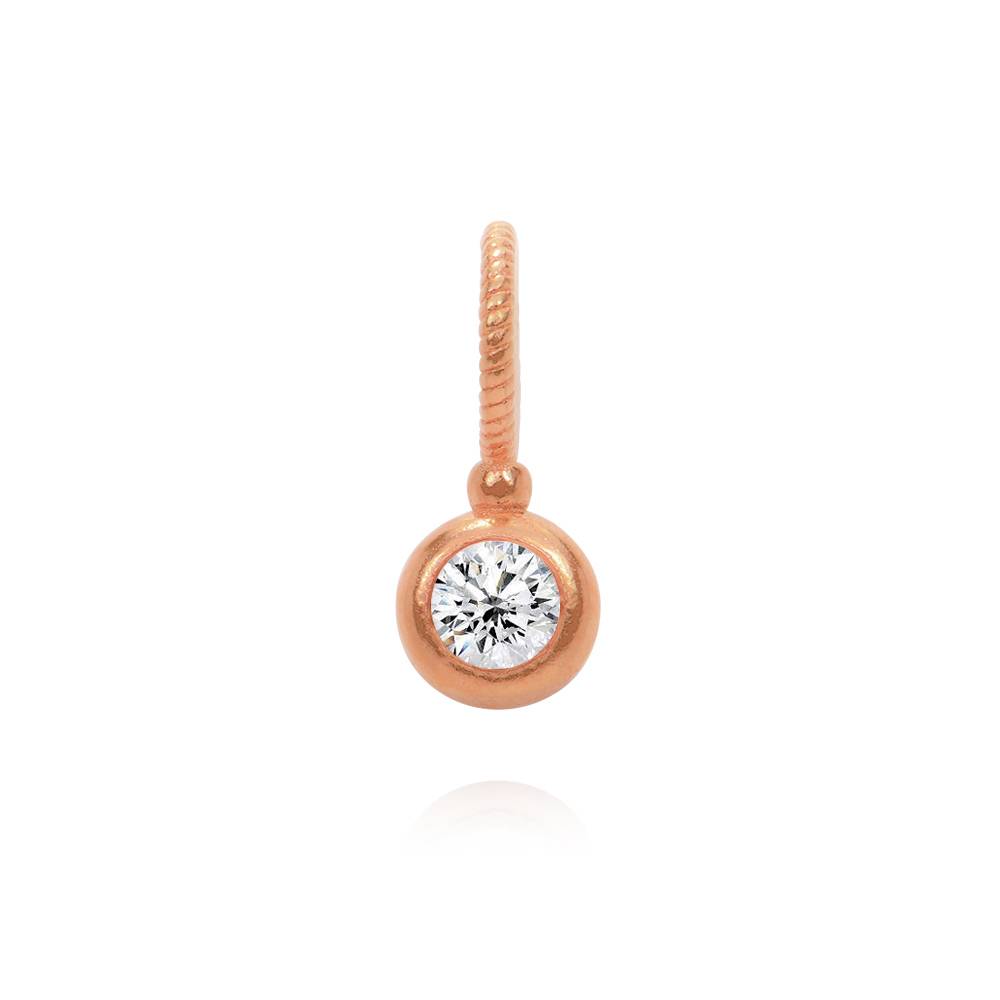 Charming Heart Necklace with Engraved Beads & Diamond in Rose Gold Plating-7 product photo