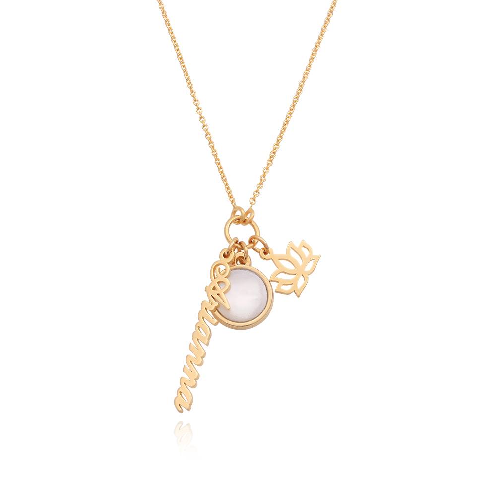 Symbolic Name Necklace with Semi-Precous Stone in 18K Gold Plating-4 product photo