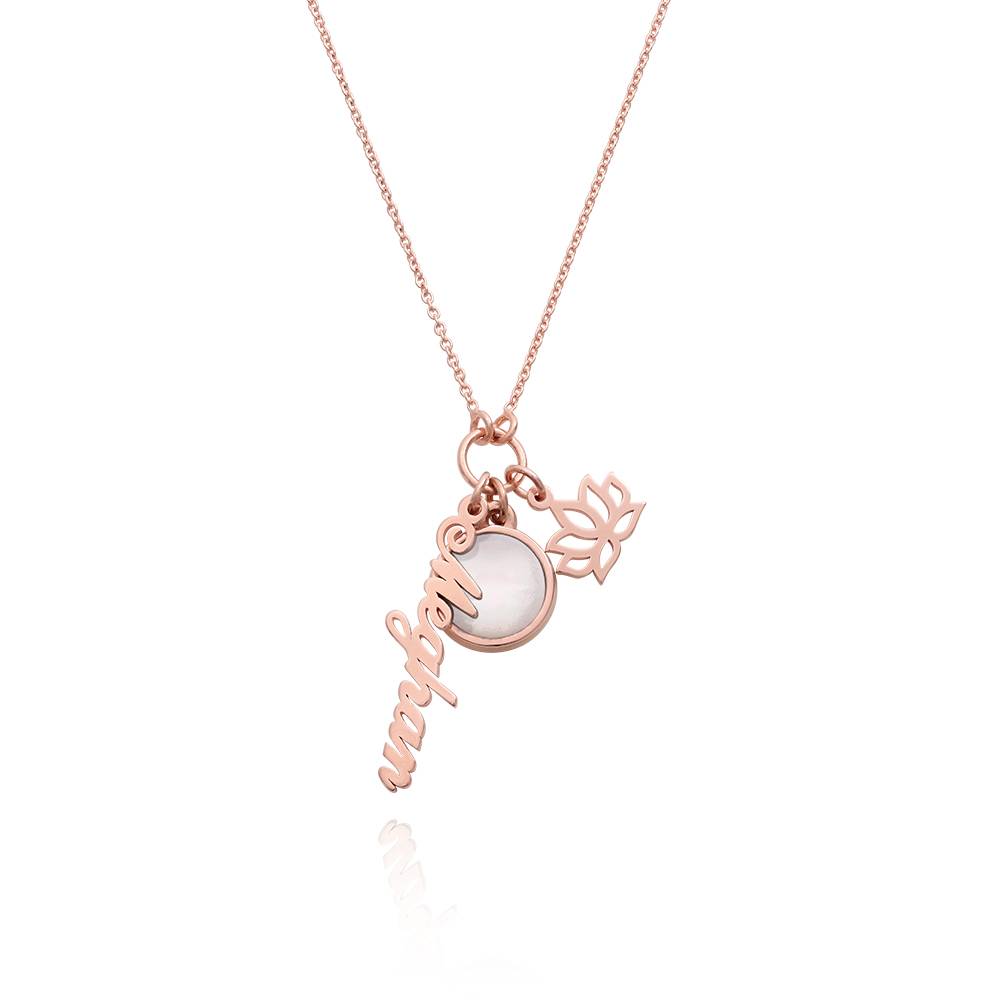 Symbolic Name Necklace with Semi-Precous Stone in 18K Rose Gold Plating-4 product photo