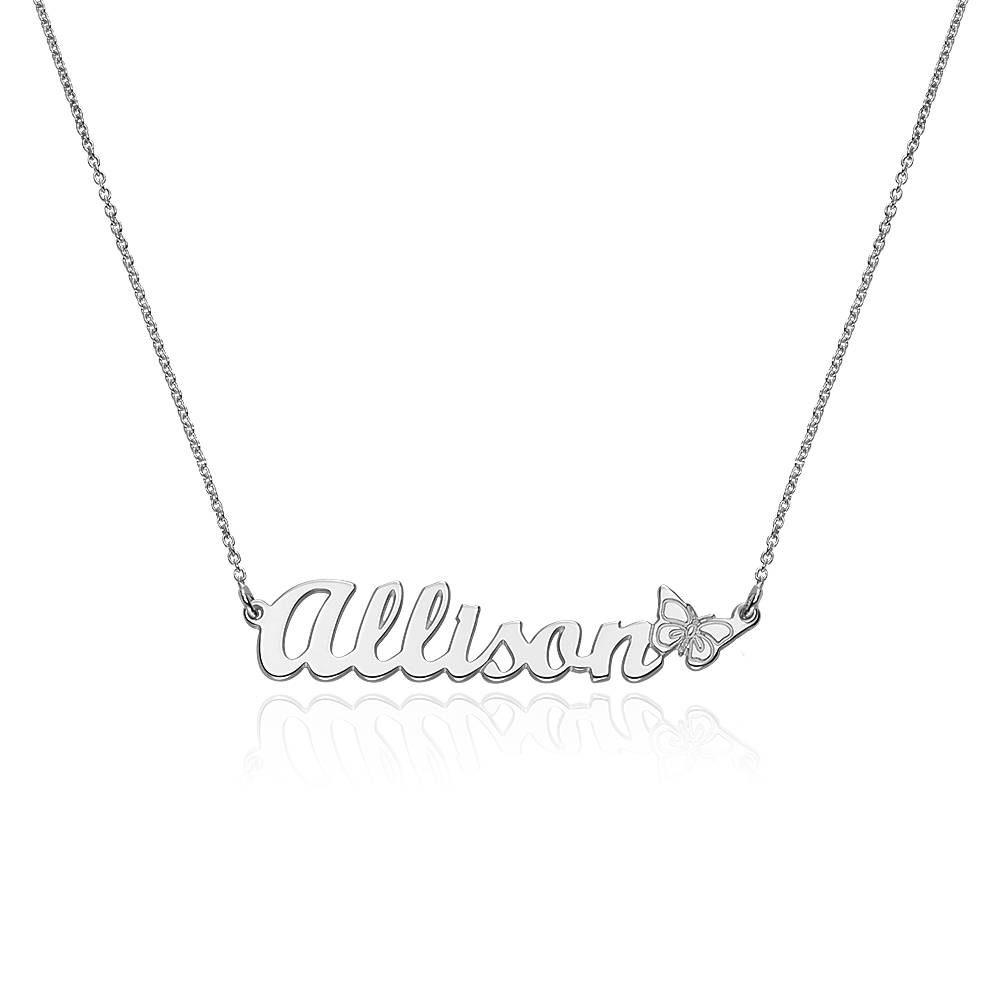 Butterfly Name Necklace in Sterling Silver-3 product photo