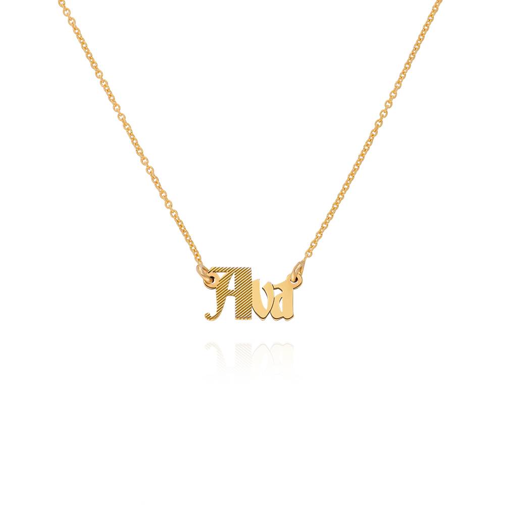 Wednesday Textured Gothic Name Necklace in 18K Gold Vermeil product photo