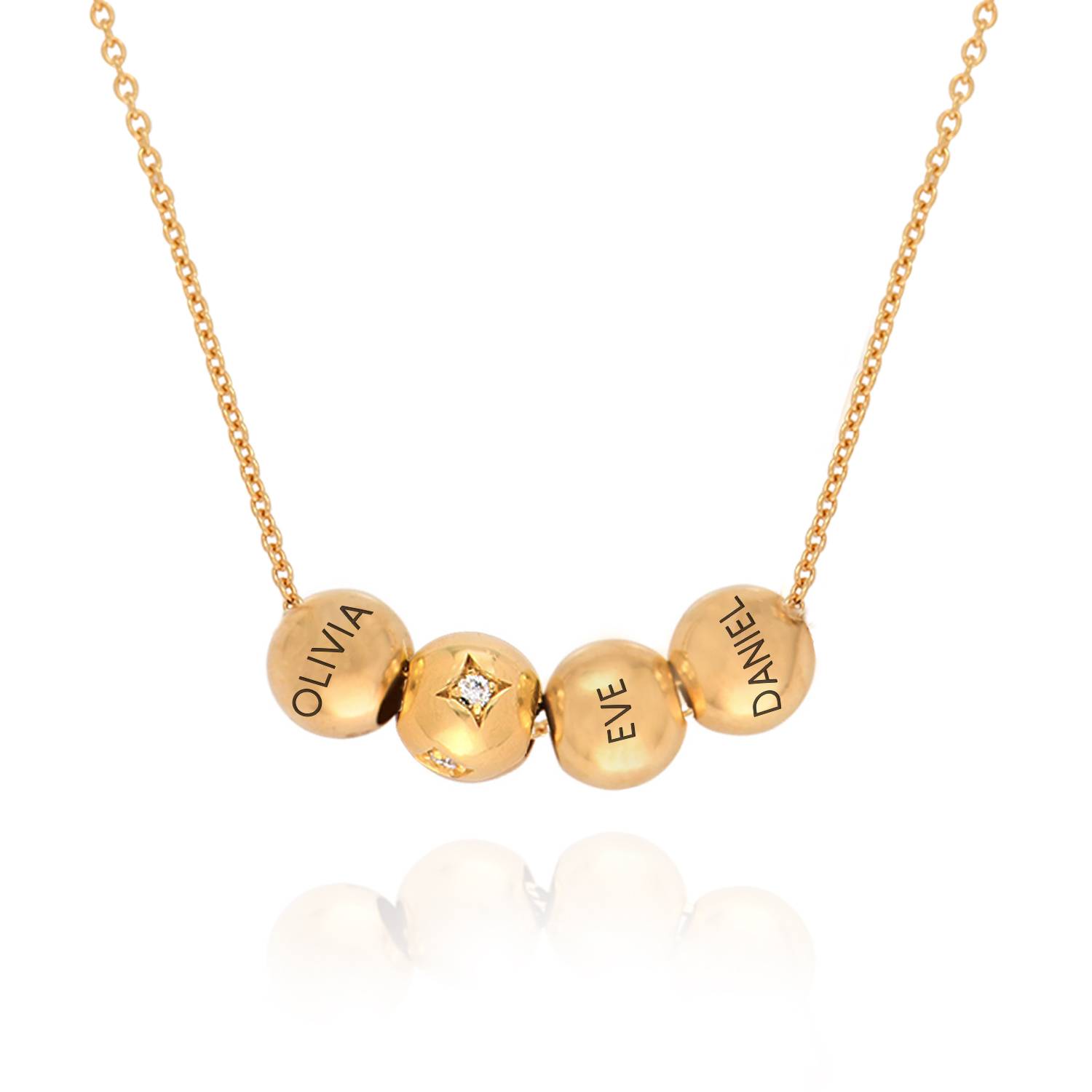 The Balance Bead Necklace 0.08CT Diamond in 18K Gold Plating-2 product photo