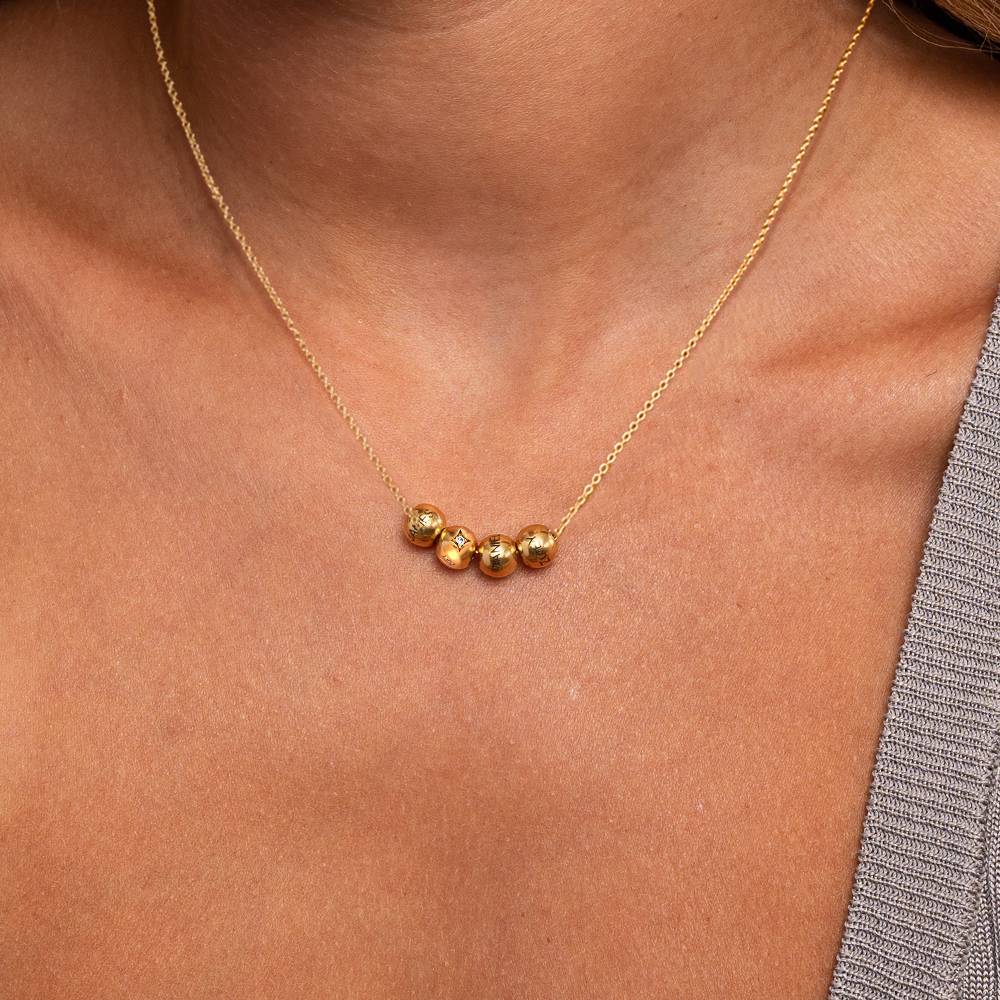 The Balance Bead Necklace 0.08CT Diamond in 18K Gold Plating-2 product photo