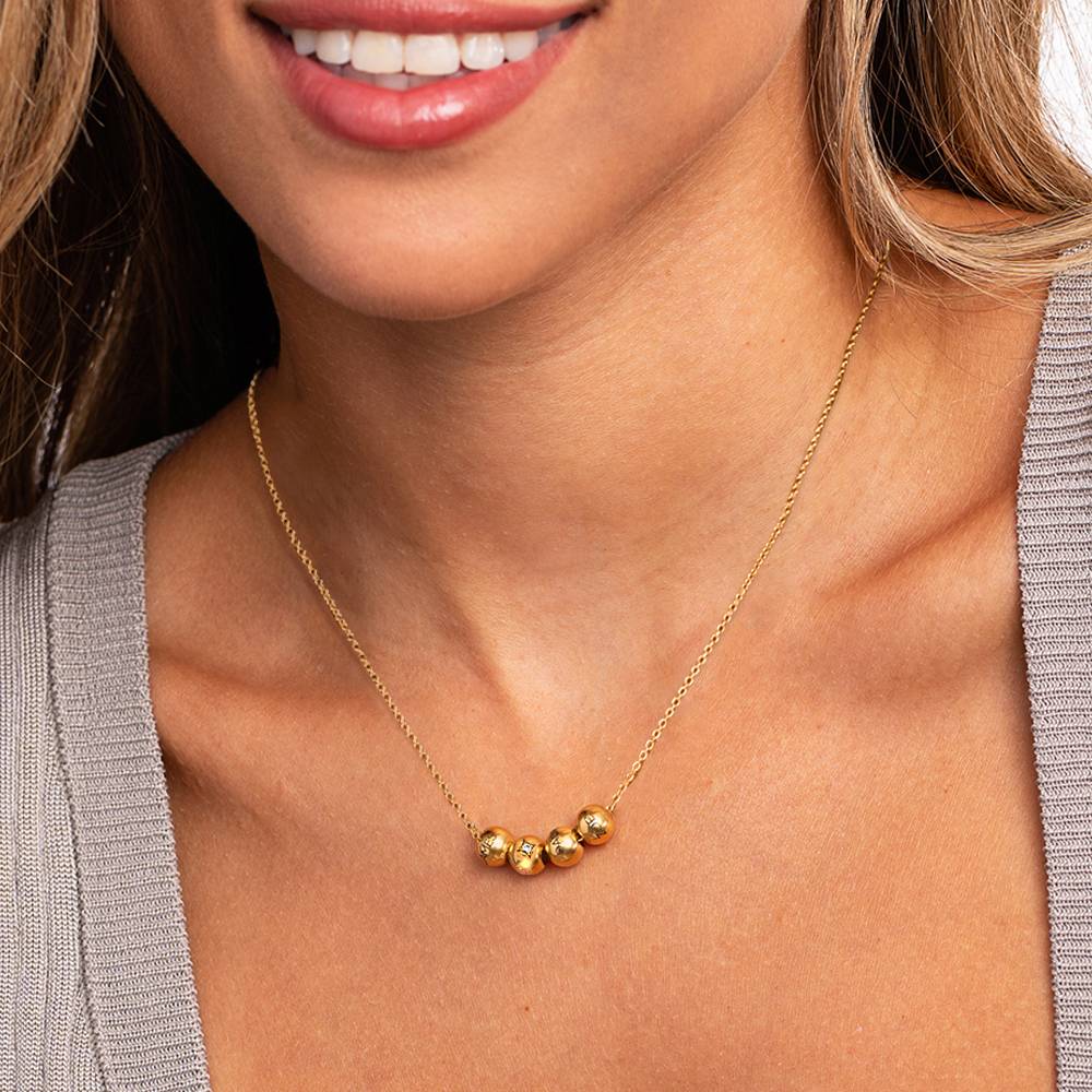 The Balance Bead Necklace 0.08CT Diamond in 18K Gold Vermeil-4 product photo