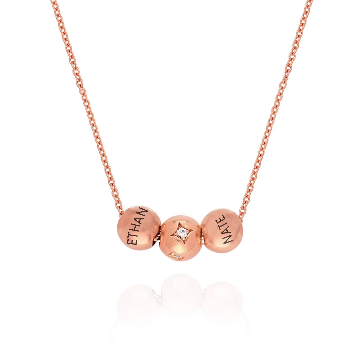 The Balance Bead Necklace 0.08CT Diamond in 18K Rose Gold Plating-2 product photo