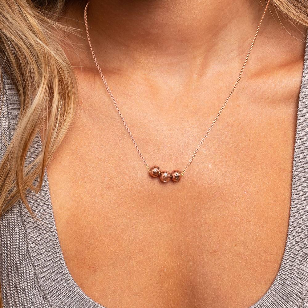 The Balance Bead Necklace 0.08CT Diamond in 18K Rose Gold Plating-5 product photo