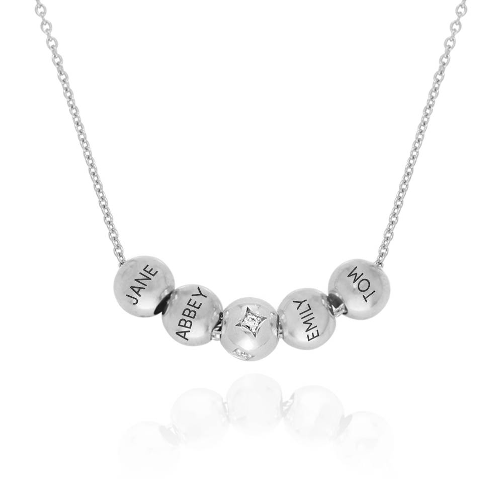 The Balance Bead Necklace With 0.08CT Diamond in Sterling Silver product photo