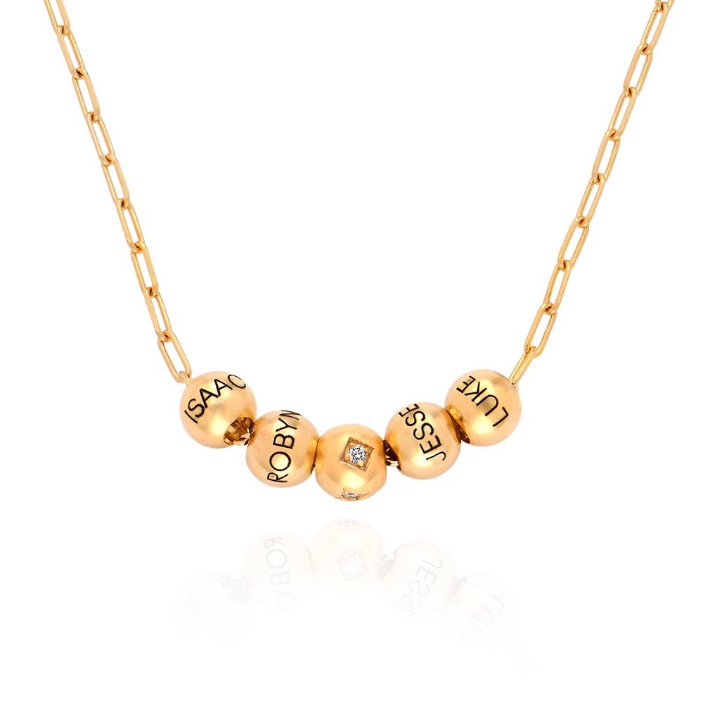 The Balance Bead Necklace with 0.08ct Diamond Bead in 14K Yellow Gold-5 product photo