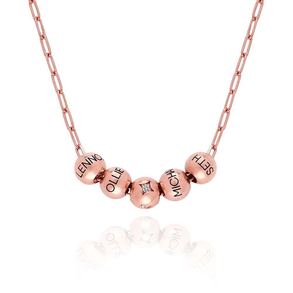 The Balance Bead Necklace with 0.08ct Diamond Bead in 18K Rose Gold Vermeil product photo