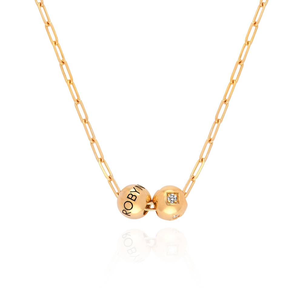 The Balance Bead Necklace with 0.08ct Diamond Bead in 18K Gold Plating-4 product photo