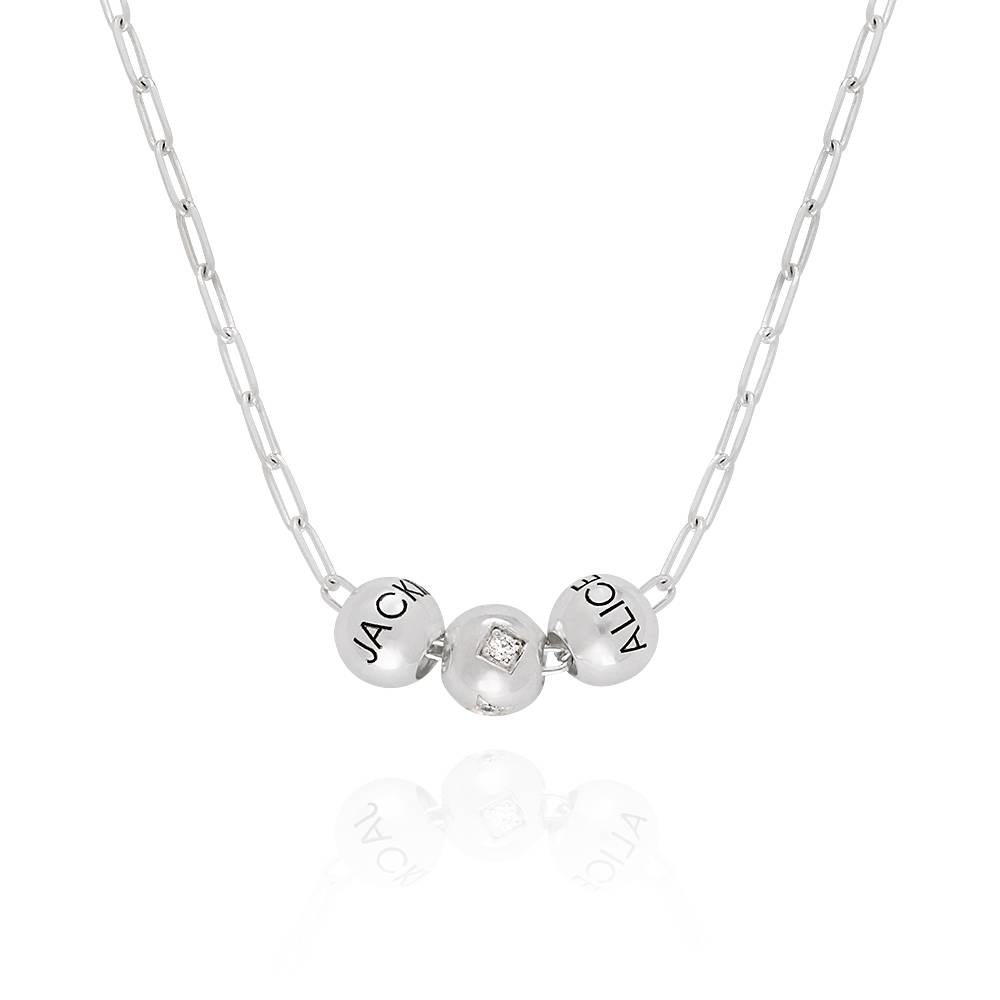 The Balance Necklace with 0.08ct Diamond Bead in Sterling Silver-1 product photo