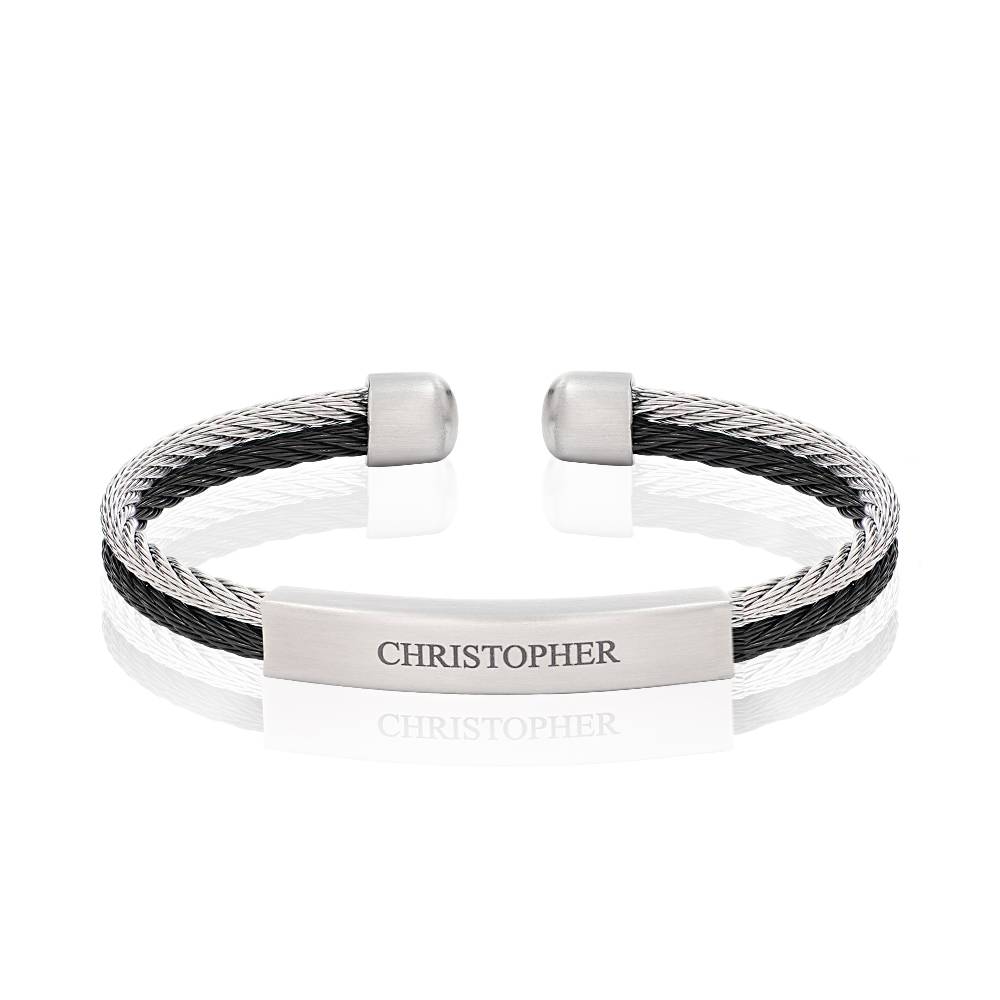 The Leader Personalized Mens Cuff Bracelet in Stainless Steel-1 product photo
