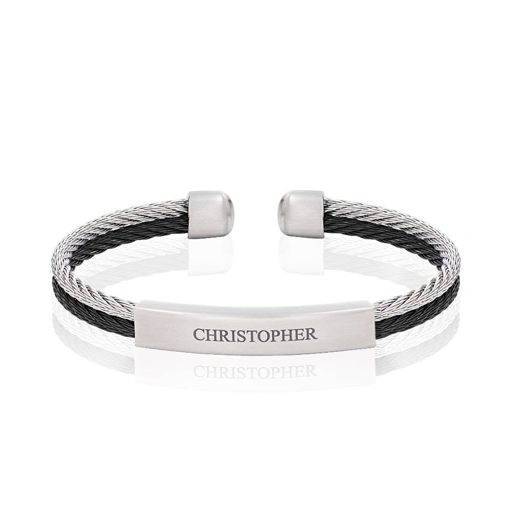 The Leader Personalized Mens Cuff Bracelet in Stainless Steel-6 product photo