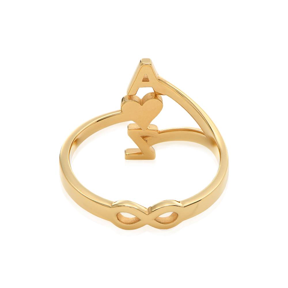 Three Initial Infinity Ring in 18k Gold Plating-2 product photo
