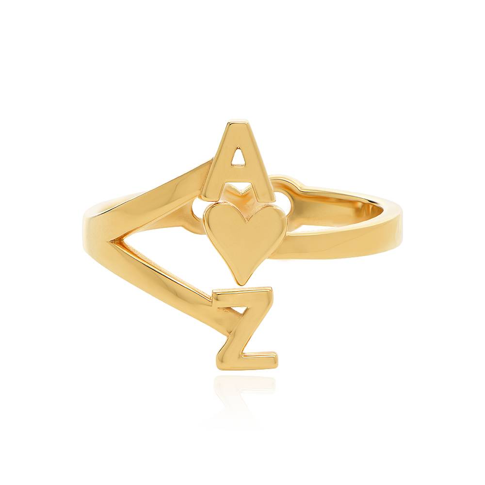 Three Initial Infinity Ring in 18k Gold Plating-5 product photo