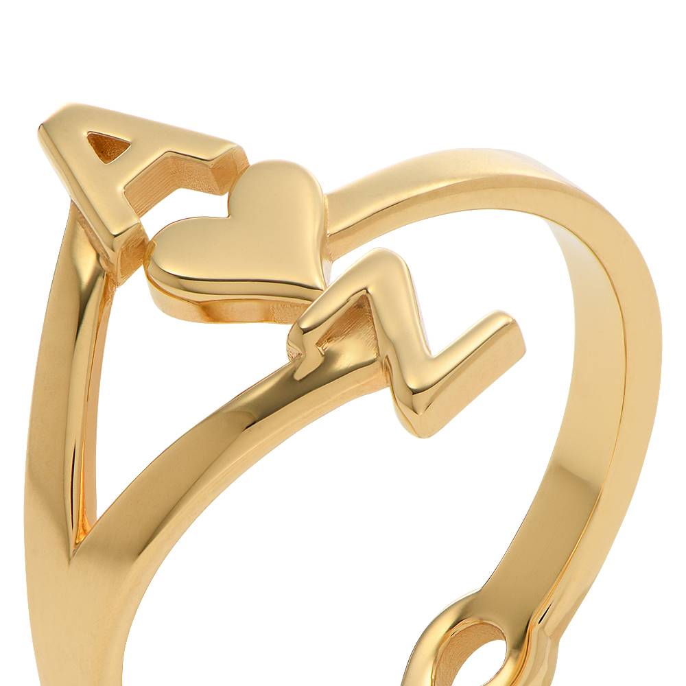 Three Initial Infinity Ring in 18k Gold Vermeil-1 product photo