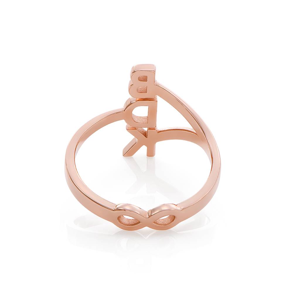 Three Initial Infinity Ring in 18k Rose Gold Plating-1 product photo