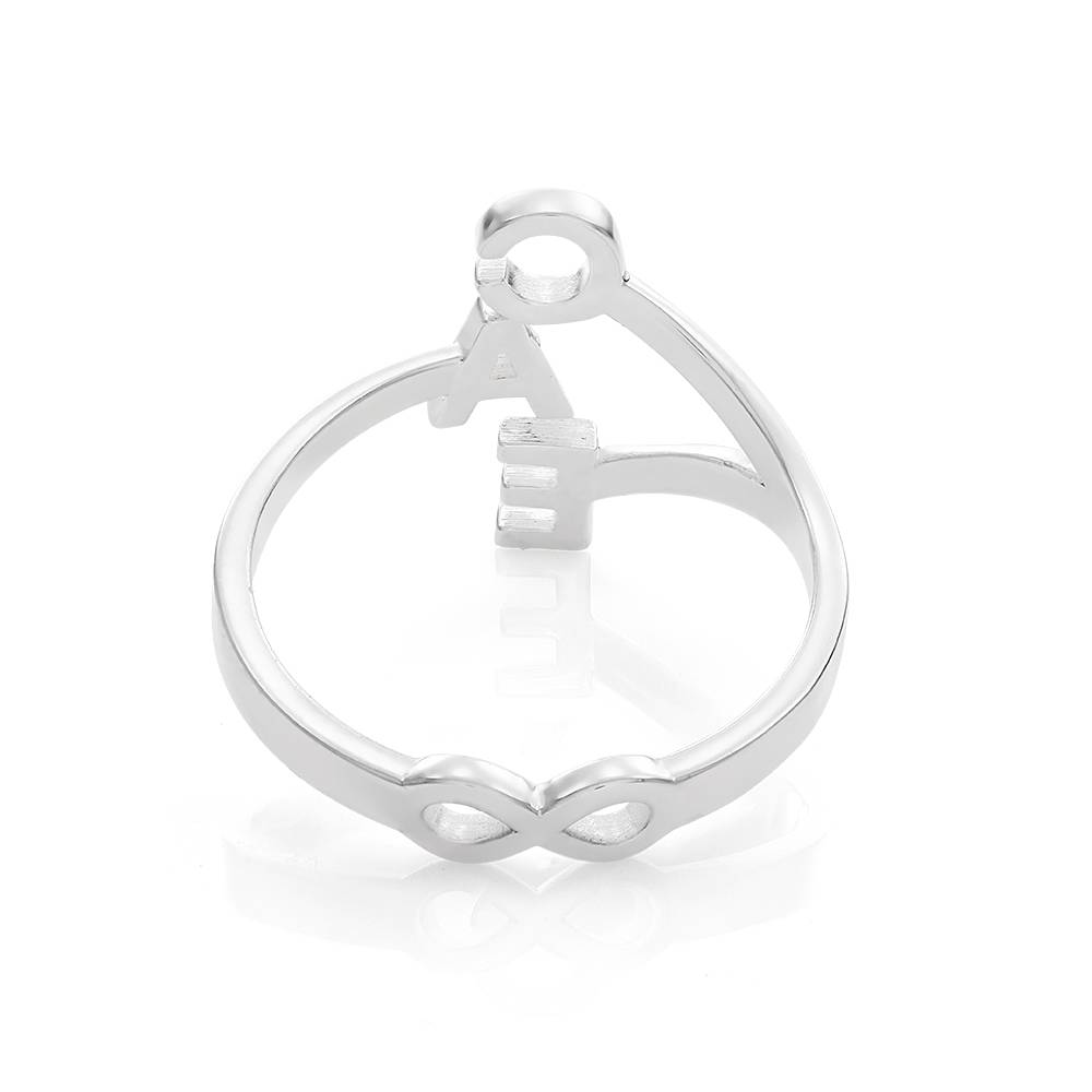 Three Initial Infinity Ring in Sterling Silver-3 product photo