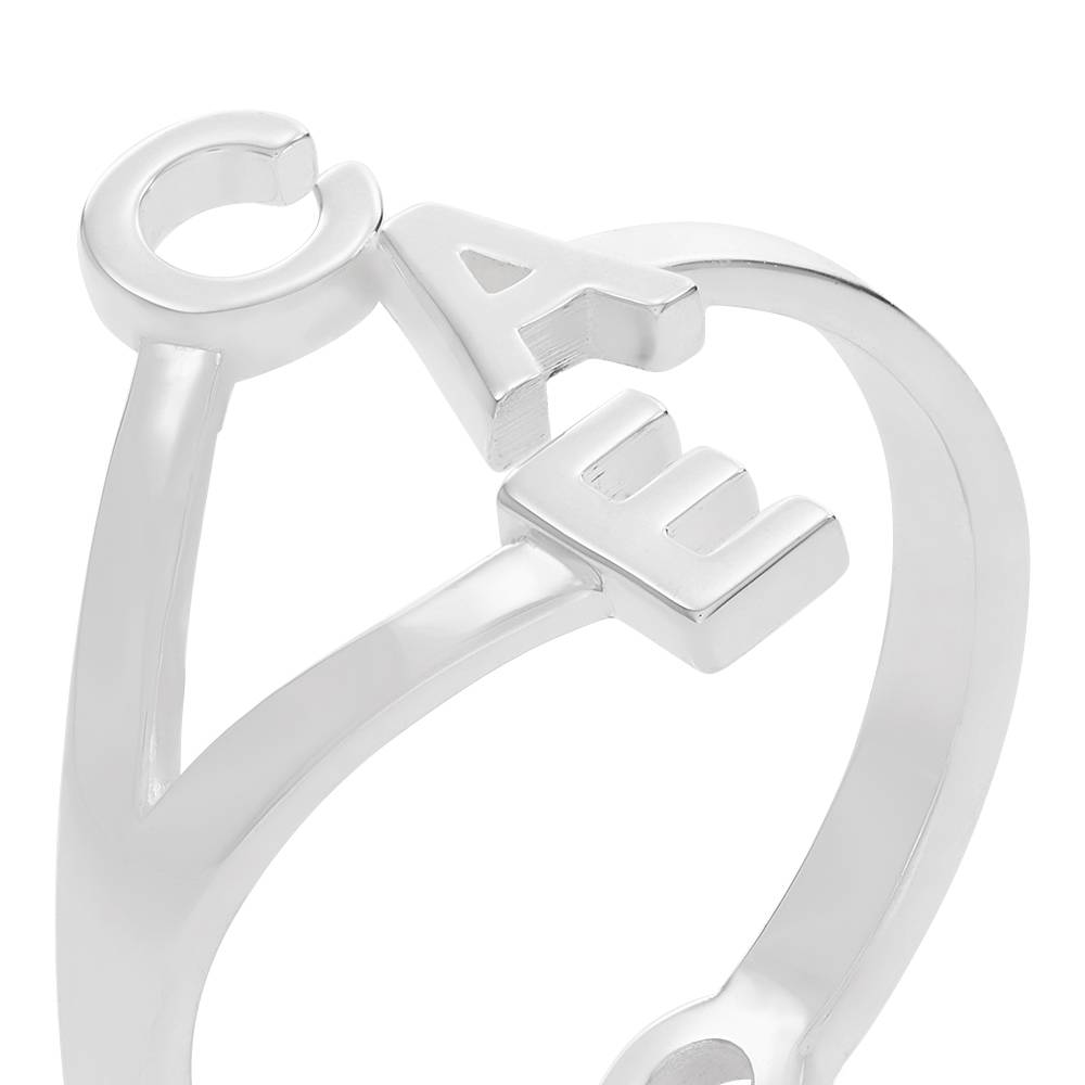 Three Initial Infinity Ring in Sterling Silver-2 product photo