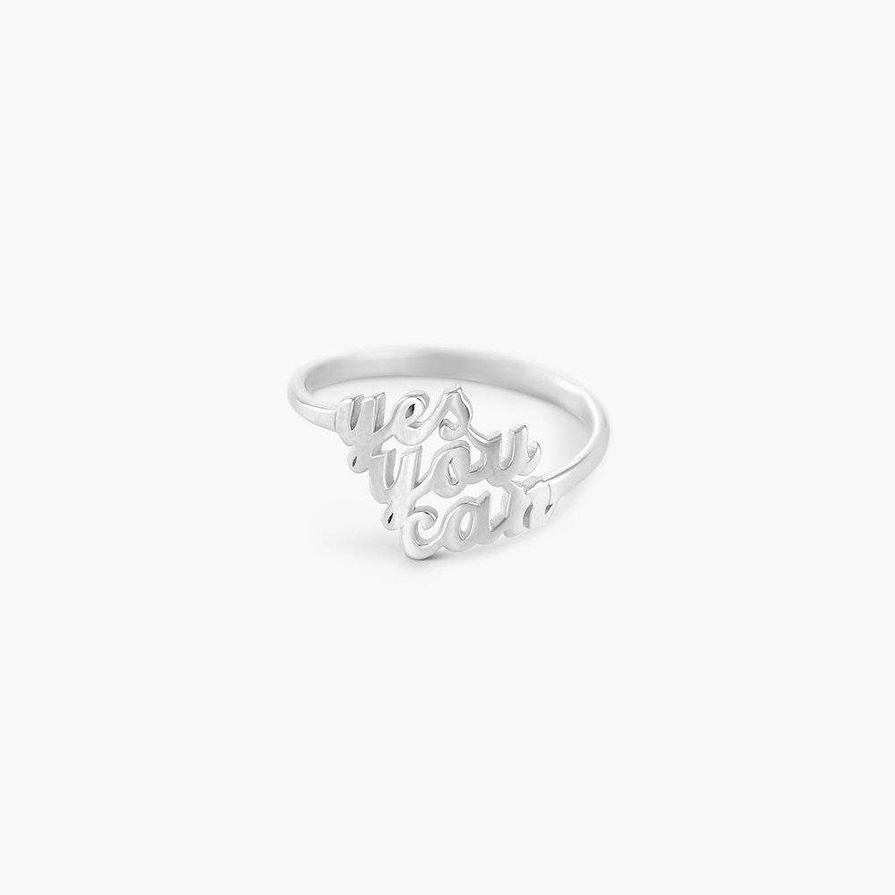 Script Triple Name Ring in Sterling Silver-1 product photo