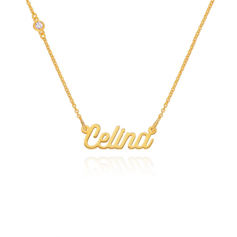 Twirl Script Name Necklace with Diamond in 18k Gold Vermeil product photo