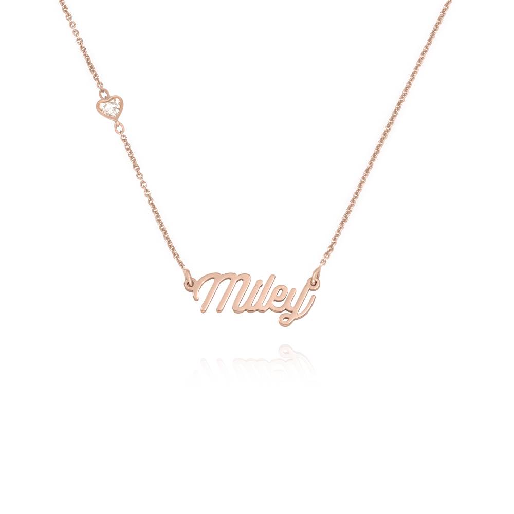 Twirl Script Name Necklace With Diamond in 18K Rose Gold Plating-1 product photo