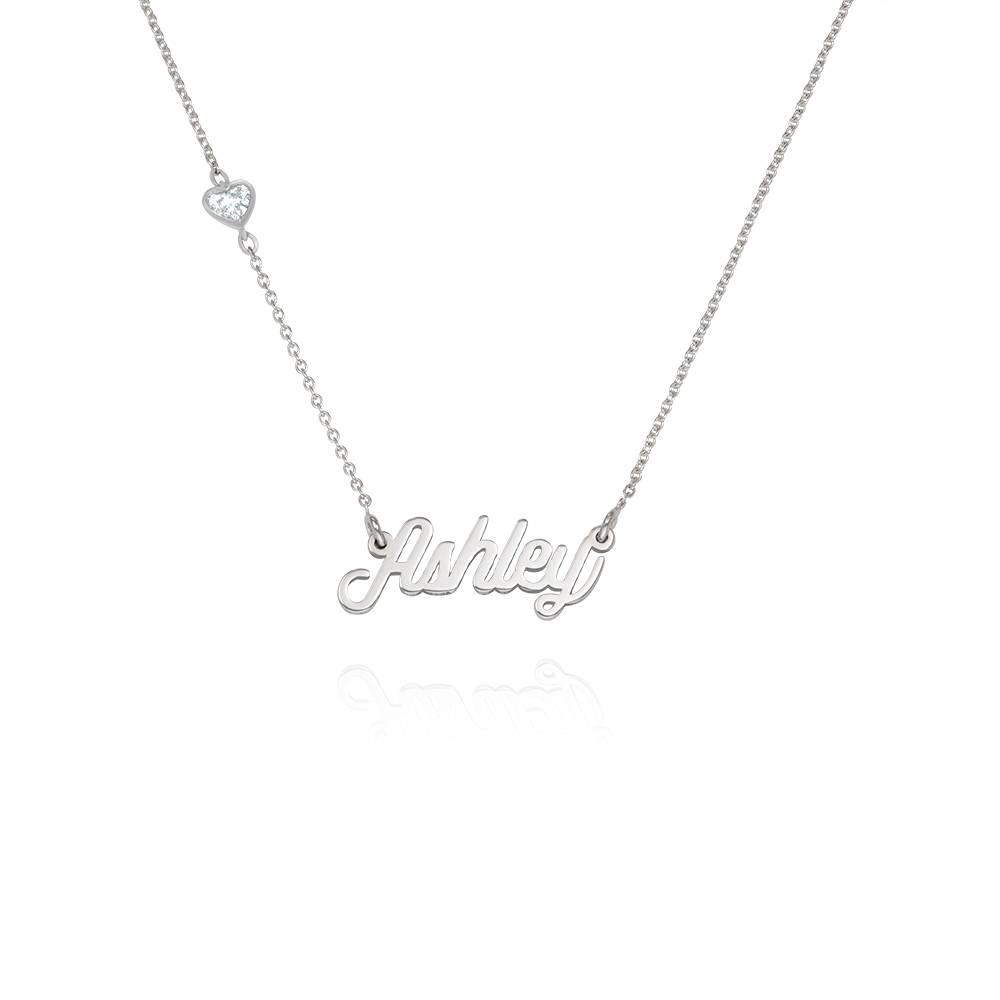 Twirl Script Name Necklace With Diamond in Sterling Silver product photo