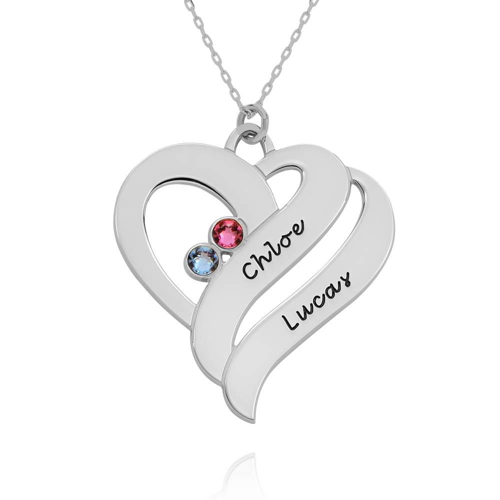 Two Hearts Forever One Necklace - 10k White Gold product photo