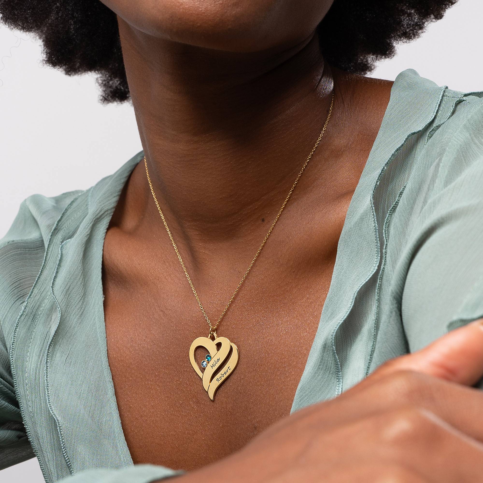 Two Hearts Forever One Necklace - 18k Gold Vermeil-3 product photo