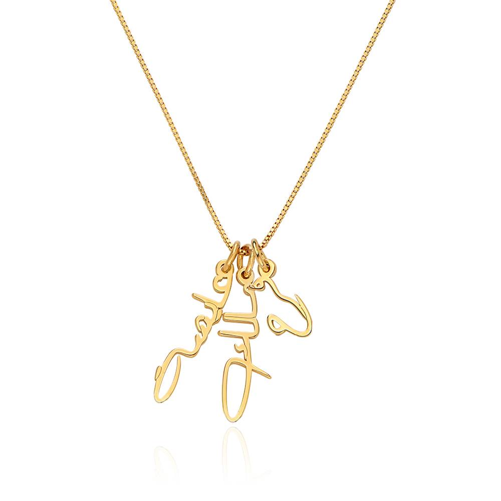 Vertical Arabic Name Necklace in 18K Gold Vermeil product photo