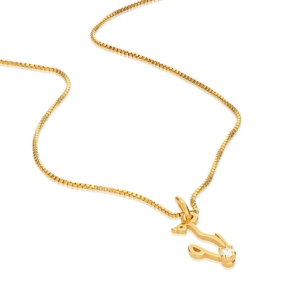 Vertical Diamond Arabic Name Necklace in Cursive in 18K Gold Vermeil-1 product photo