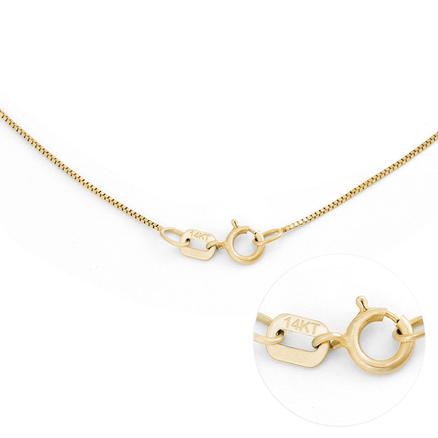 Vertical Infinity Name Necklace 14k Yellow Gold with Birthstones-4 product photo