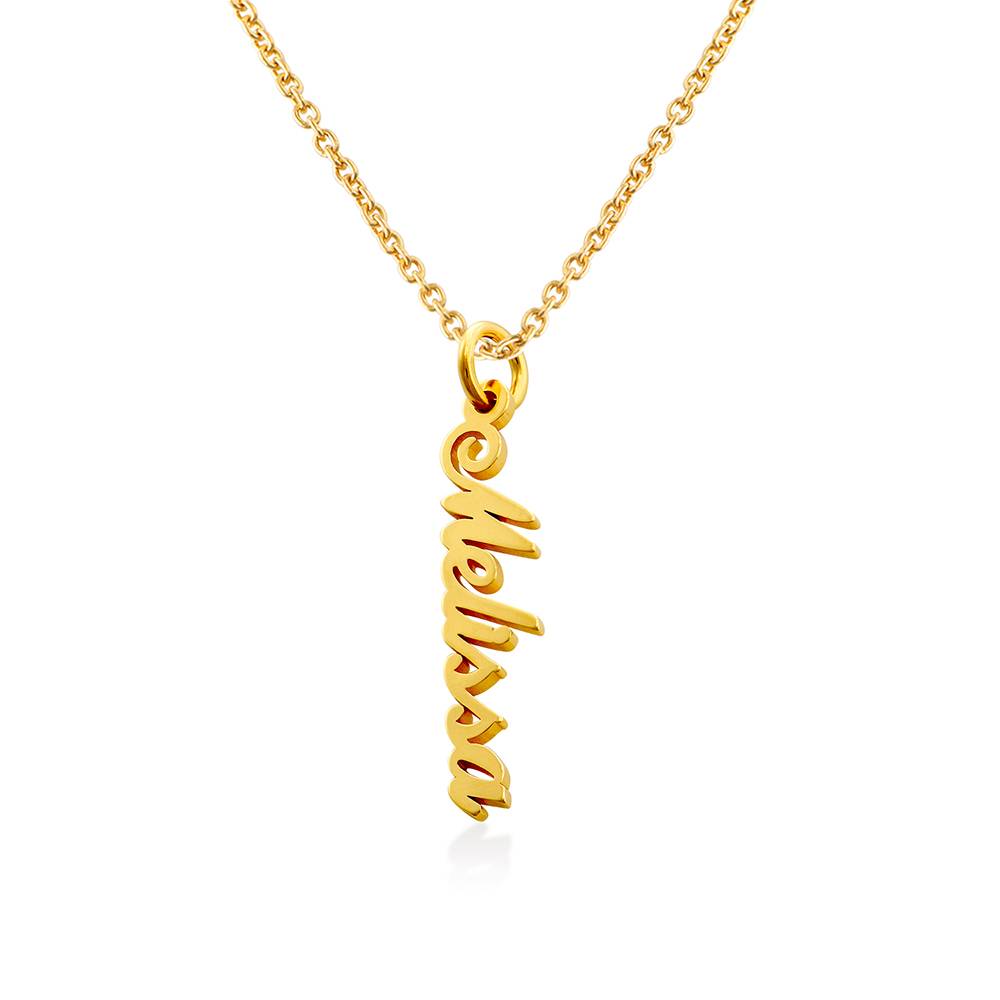 Vertical Name Necklace in 14K Yellow Gold-5 product photo