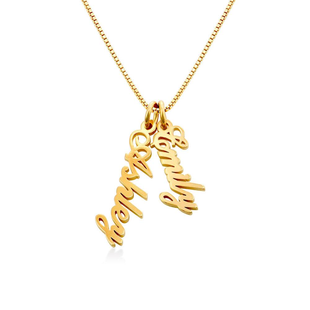 Vertical Name Necklace in Gold Vermeil-4 product photo