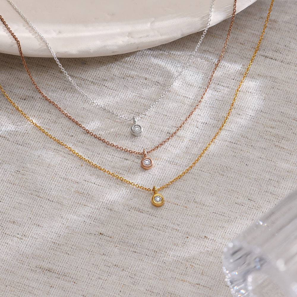 1/10 CT. T.W Lab – Created Solitaire Diamond Necklace in Gold Plating-1 product photo