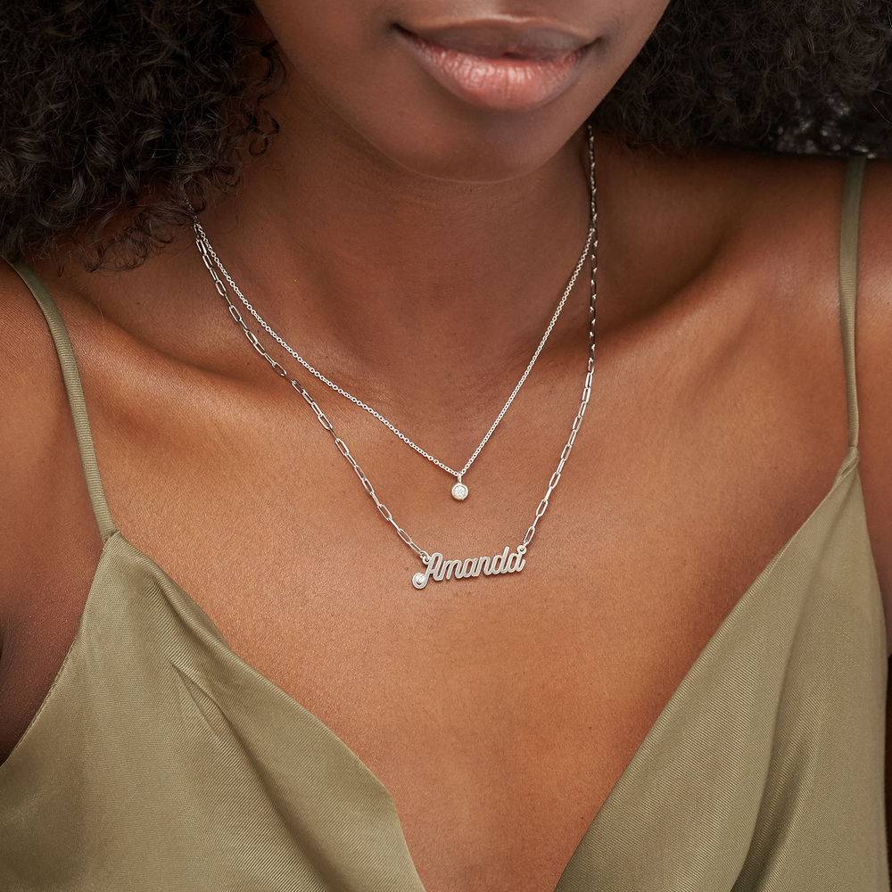 1/10 CT. T.W Lab – Created Solitaire Diamond Necklace in Sterling Silver-5 product photo