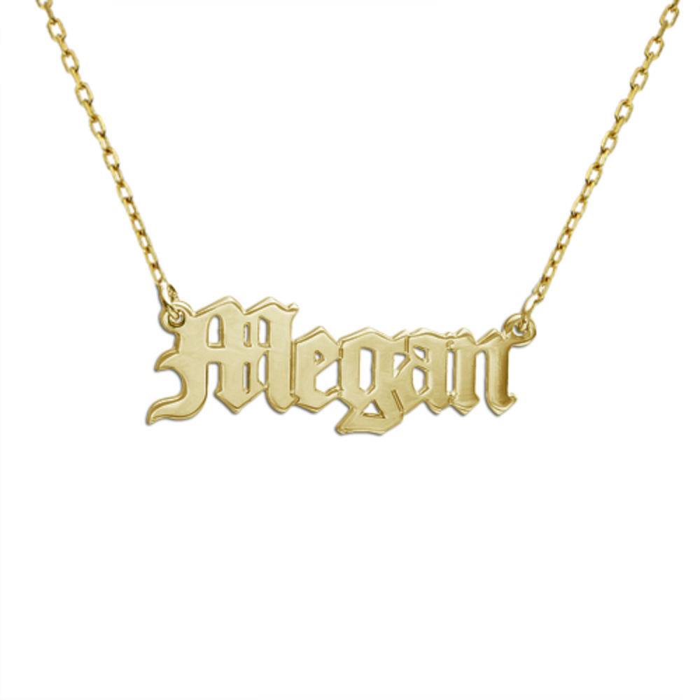 10k Gold Old English Name Necklace-1 product photo