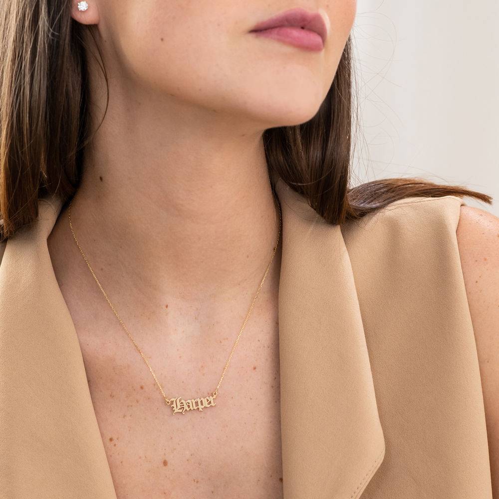 10k Gold Old English Name Necklace-2 product photo
