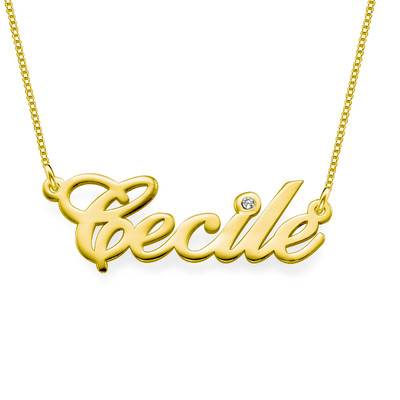 14k Gold and Diamond Name Necklace-1 product photo