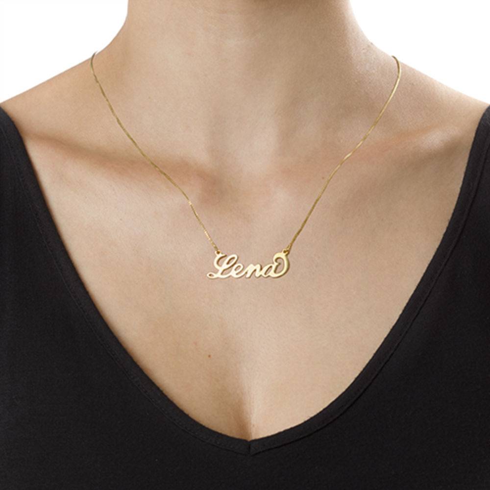 14k Gold Double Thickness Carrie-Style Name Necklace-2 product photo