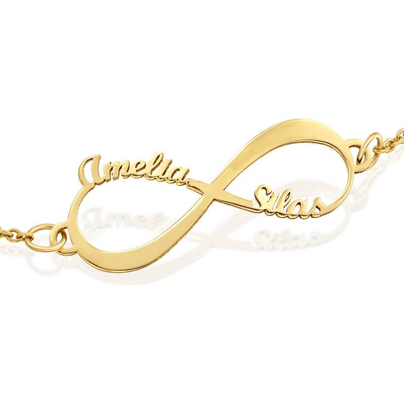 14K Gold Infinity Bracelet with Names product photo