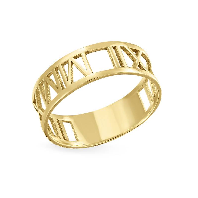 Roman Numeral Ring in 14K Gold-3 product photo