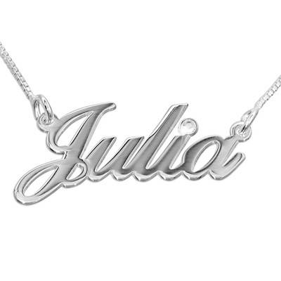 14k White Gold and Diamond Classic Name Necklace-1 product photo