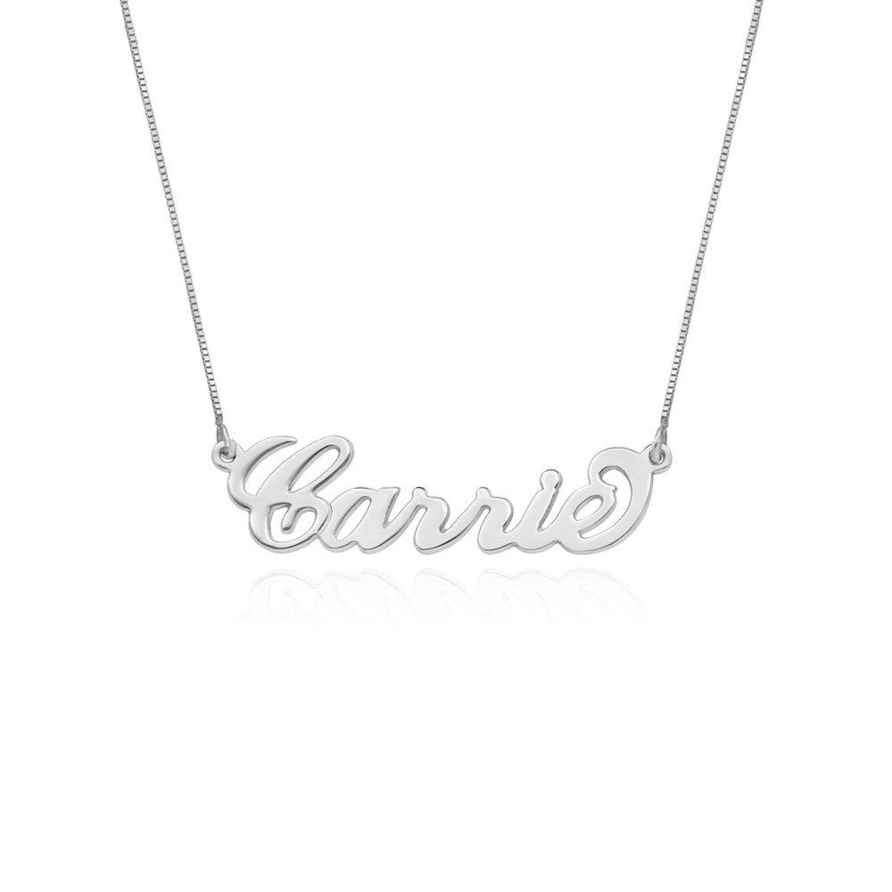 14k White Gold Carrie-Style Name Necklace-1 product photo